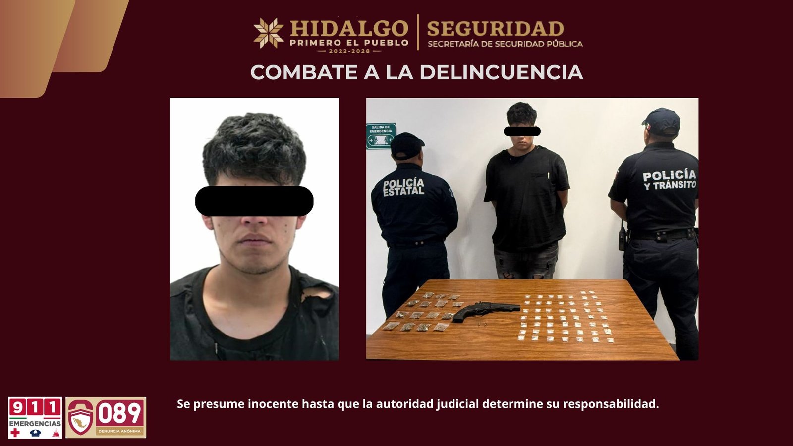 Cae presunto generador de violencia en Tula; le aseguran arma y 316 dosis de droga