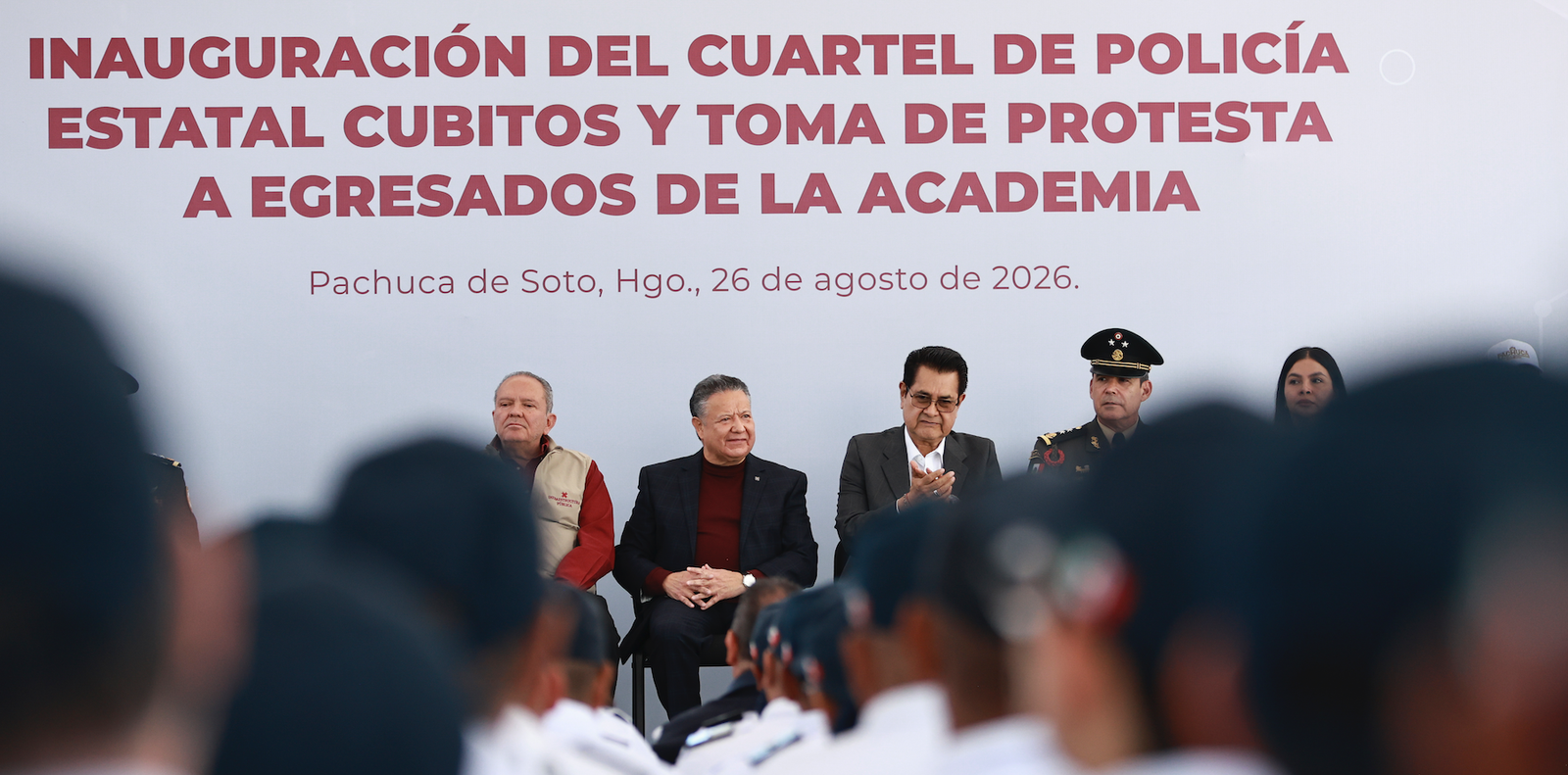 Julio Menchaca inaugura Cuartel de la Policía Estatal Cubitos y toma protesta a 116 nuevos policías