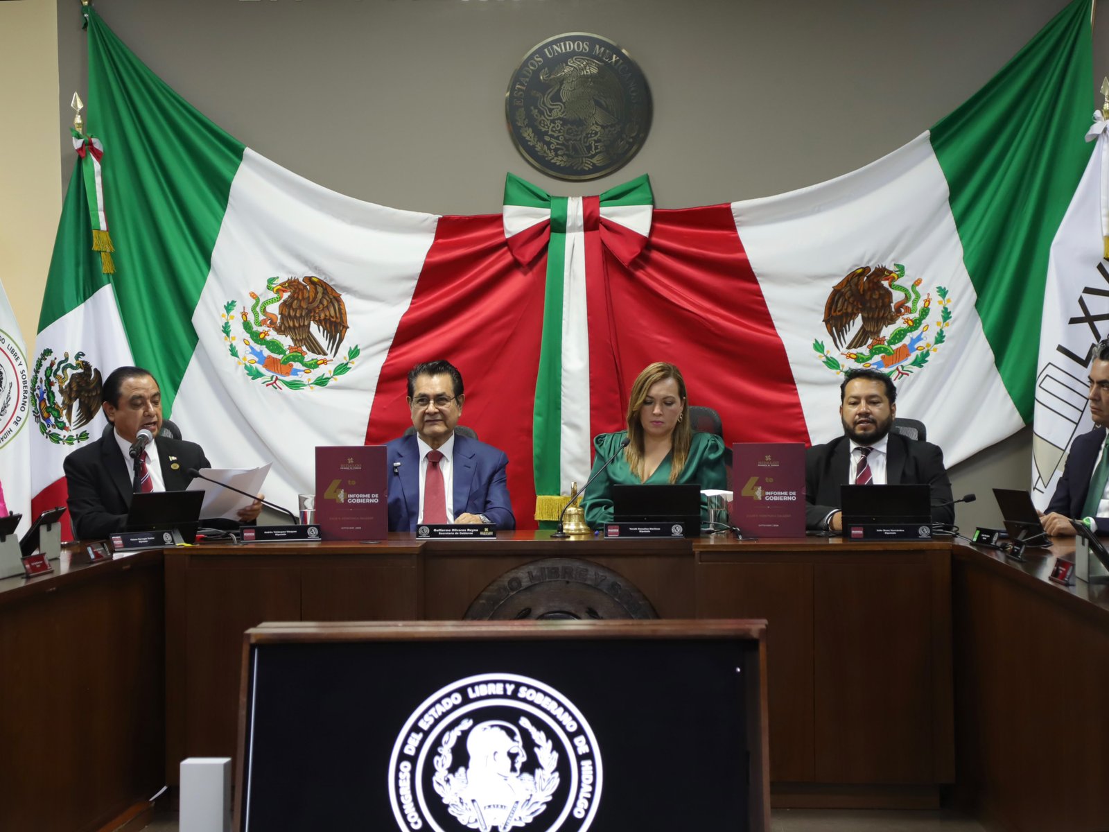 Congreso de Hidalgo recibe el cuarto Informe de Gobierno de la Administración Pública Estatal