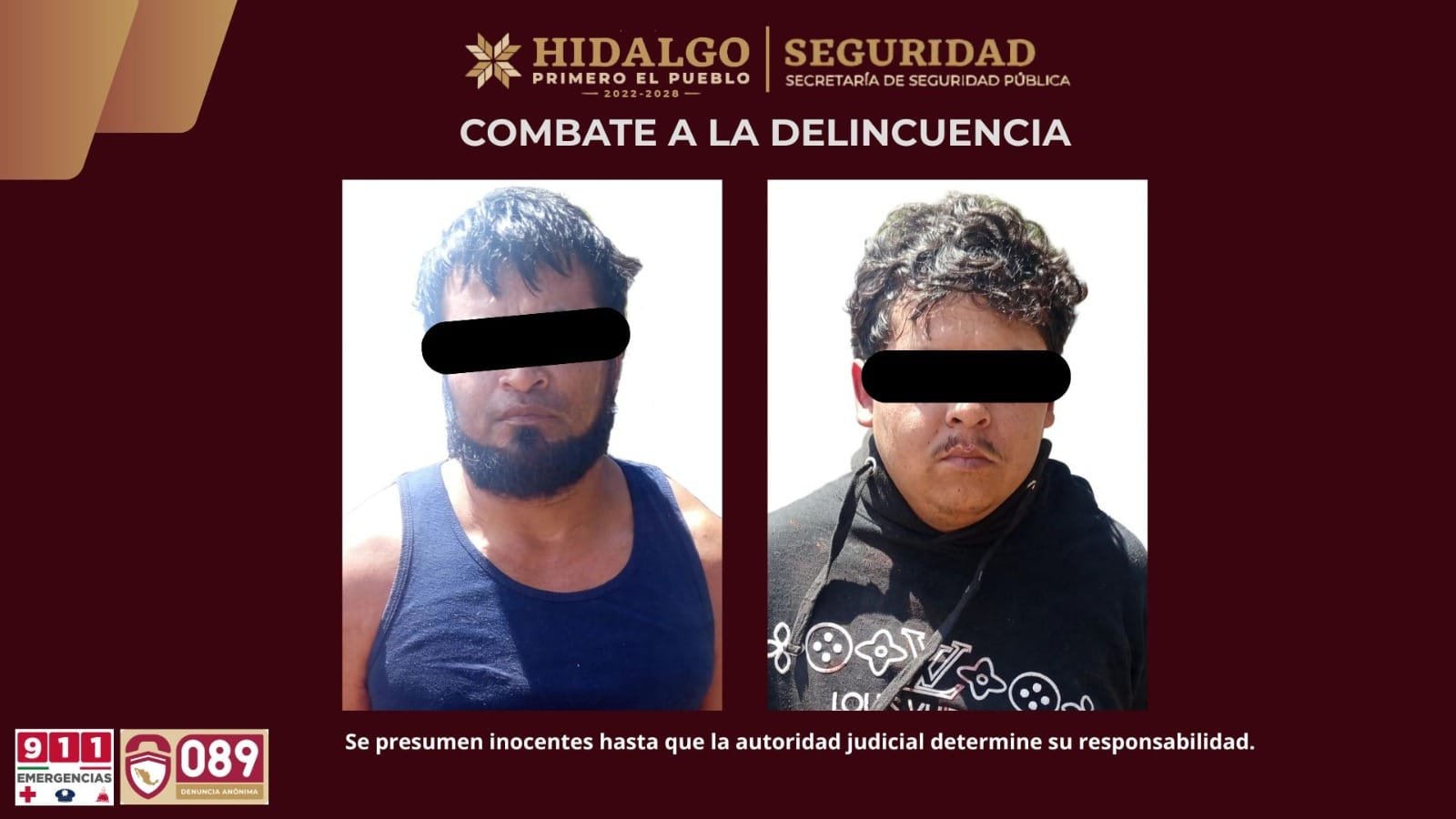 Detienen a dos presuntos responsables de homicidio tras huir en carroza fúnebre