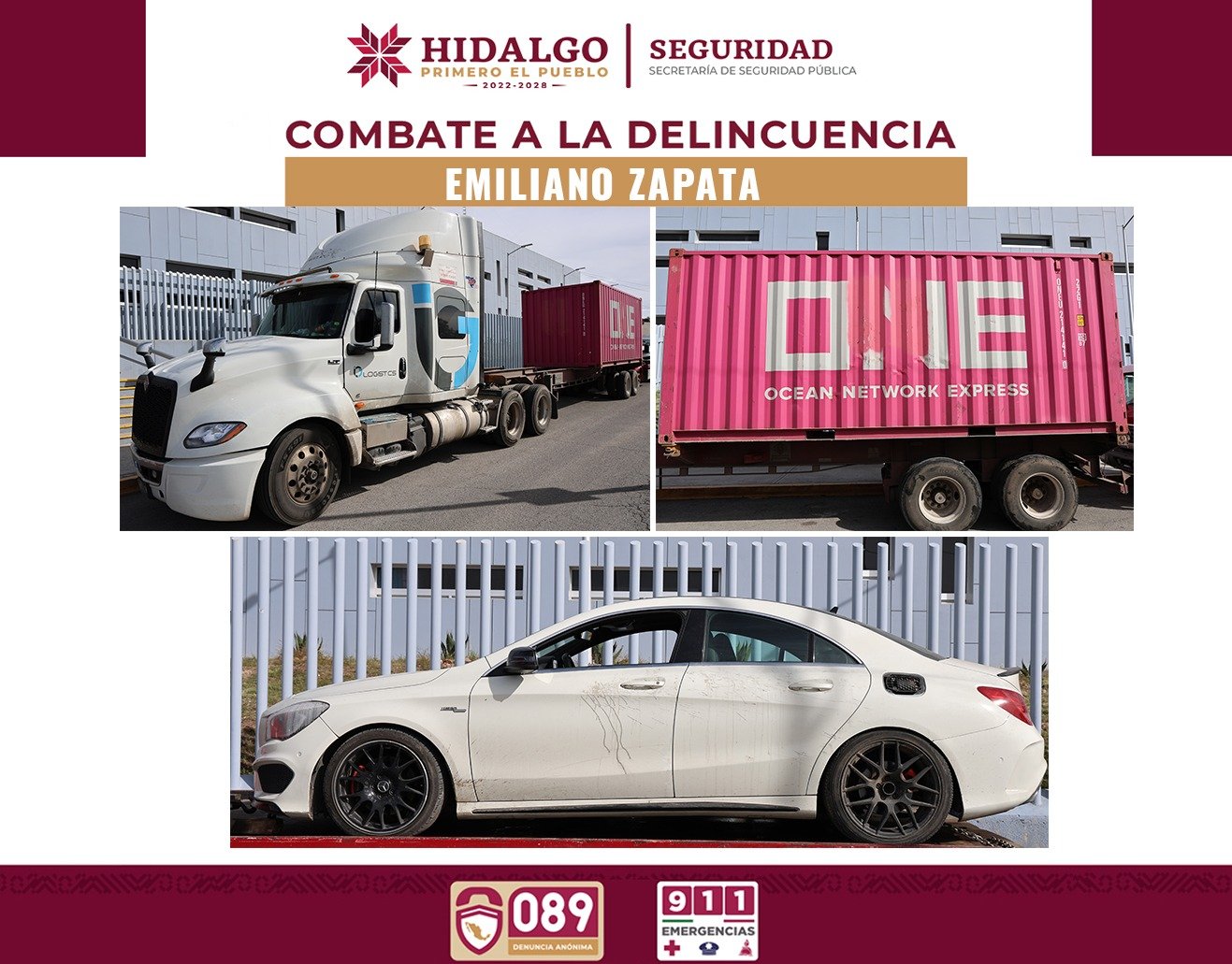 Policía Estatal recupera tractocamión robado y detiene a un hombre en Emiliano Zapata